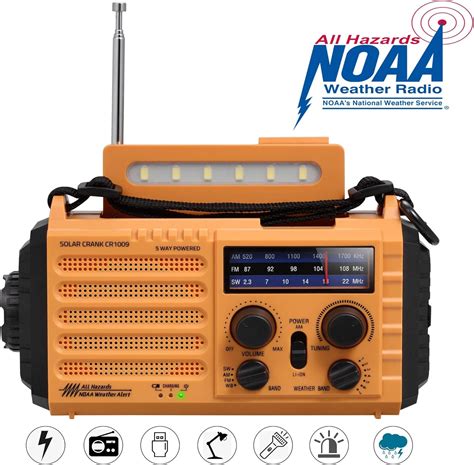 Radio Solaire Radio Portable à Manivelle Radio Météo d urgence avec