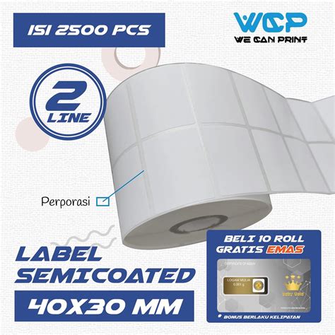 Jual Label Barcode X Line Kertas Sticker Label Semicoated