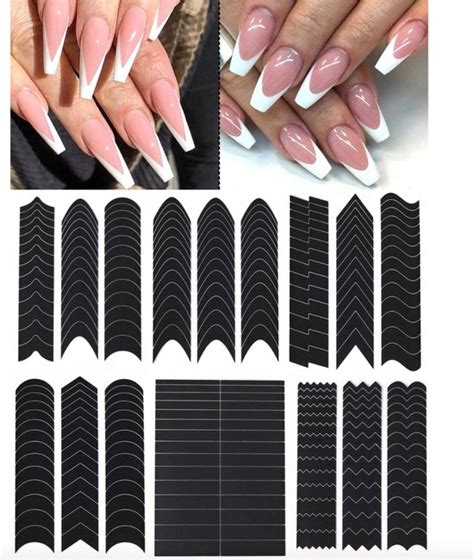 Guap French Manicure Sjabloon Nail Art Sjabloon Diverse Vormen