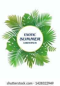 Trendy Summer Tropical Leaves Vector Design Stock Vector Royalty Free