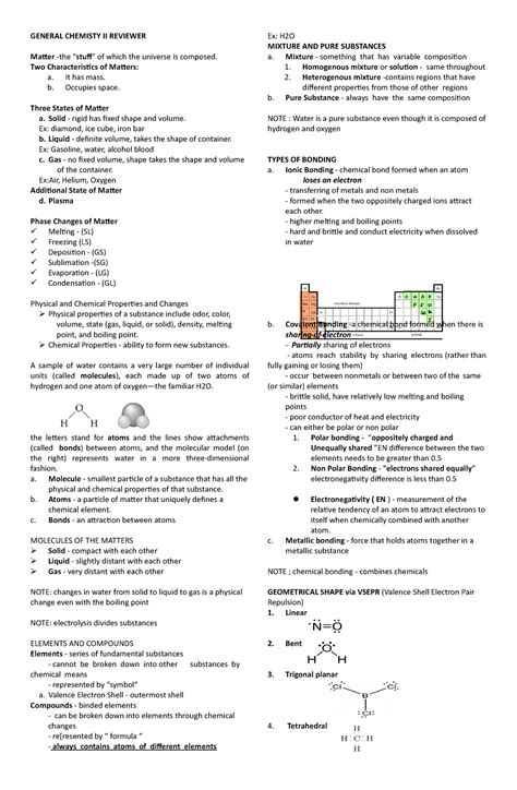 General Chemisty Ii Reviewer General Chemisty Ii Reviewer Matter The