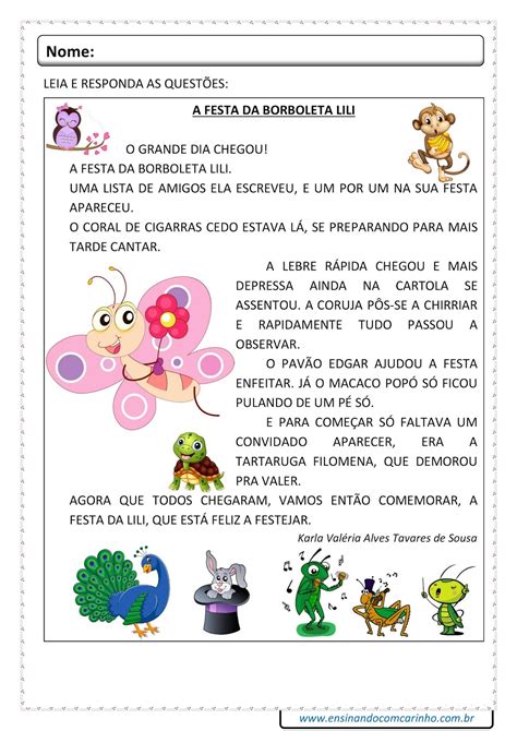 Texto As Borboletas Com Interpretação