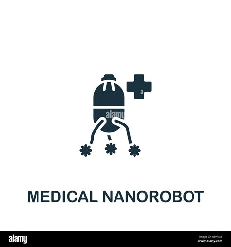 Icône Médicale Nanorobot Monochrome Simple Artificial Intelligence