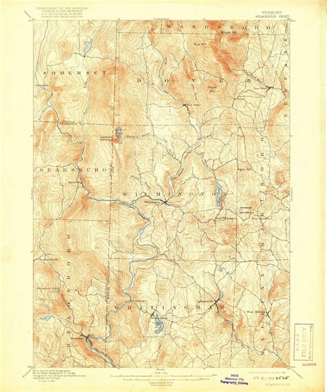 Wilmington, Vermont 1889 (1918) USGS Old Topo Map Reprint 15x15 VT Quad 338200 - OLD MAPS