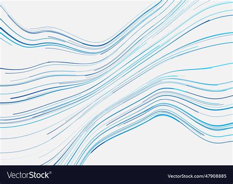 Blue Minimal Wavy Lines Abstract Futuristic Tech Vector Image