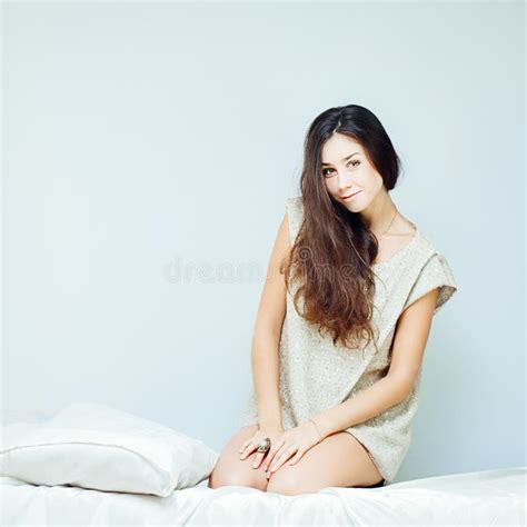 Brunette In Bed Stock Image Image Of Long Skin Fashion 36165051