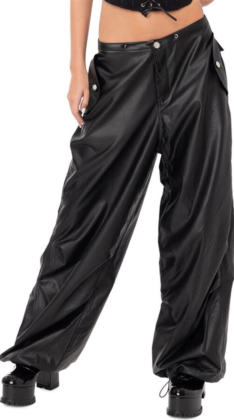 Edikted Rebel Oversize Faux Leather Pants Shopstyle