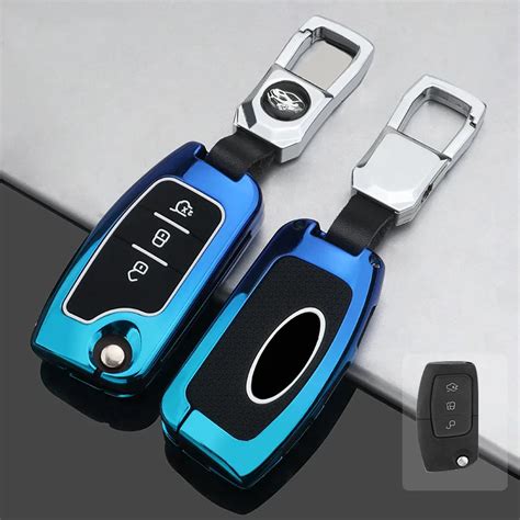 Fashion Zinc Alloy Car Key Case Silicone Cover For Ford Fiesta Focus