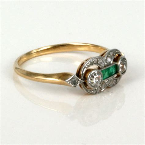 Buy 18ct Art Deco emerald and diamond ring. Sold Items, Sold Rings ...