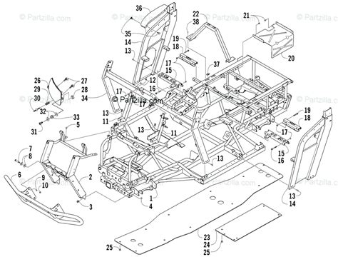 Arctic Cat Side By Side Oem Parts Diagram For Frame And Related