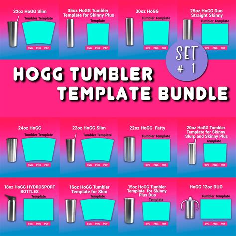 Hogg Tumbler Template Svg Bundle Set 1 Sublimation Templates Etsy