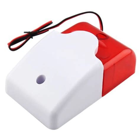 Mini Wired Strobe Siren Durable 12V Wired Sound Alarm Strobe Flashing