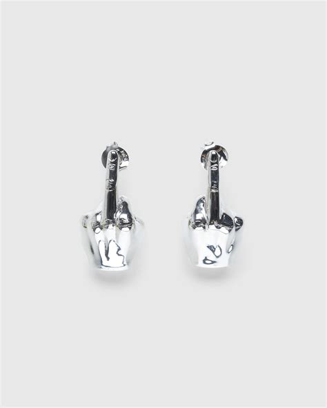Y Project Mini Fuck U Earrings Silver