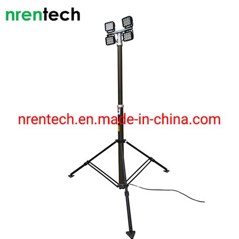 4 2m Pneumatic Telescopic Mast Light Tower Tripod Brackets Mounted