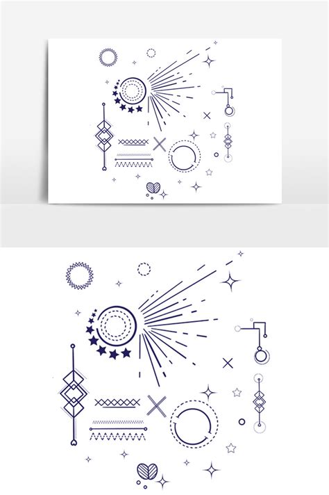 geometric elements drawing illustration element design png images psd