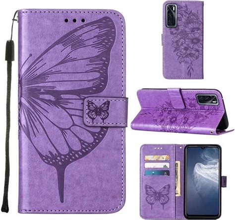 Tui En Cuir Pu Pour Vivo V Se Y Avec Motif Papillon Volant Et