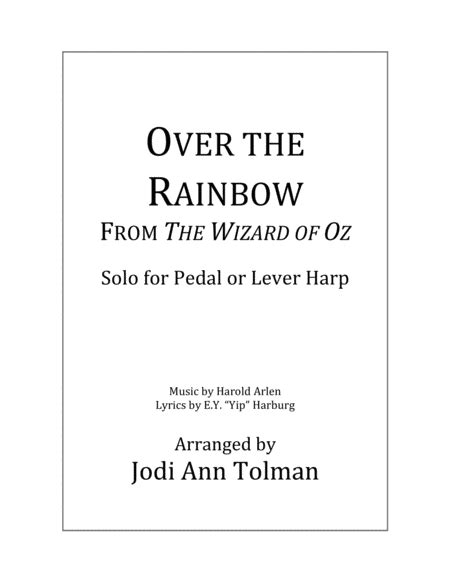 Over The Rainbow From The Wizard Of Oz Arr Jodi Ann Tolman Sheet