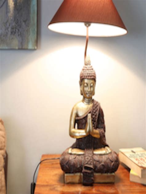 Buy Athome By Nilkamal Brown Gold Tone Meditating Buddha Table Lamp