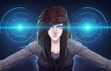 Wallpaper look girl brunette art for mobile and desktop section фантастика resolution