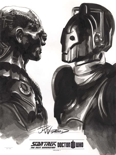 Star Trek Tng Dr Who Assimilation Borg And Cyberman Painting J K