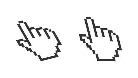 Pixelated Hand And Mouse Cursor Vector Illustration Stock Illustration