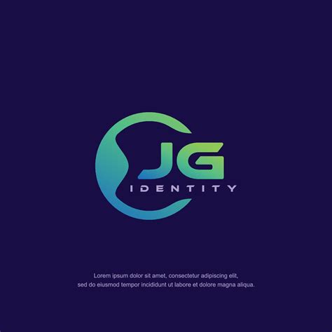 Jg Initial Letter Circular Line Logo Template Vector With Gradient