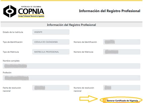 Certificado Tarjeta Profesional Copnia Trámites Y Diligencias