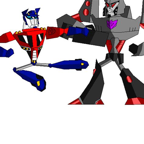 Pixilart Transformers Animated Optimus Prime Vs Megatron By Hunters4658