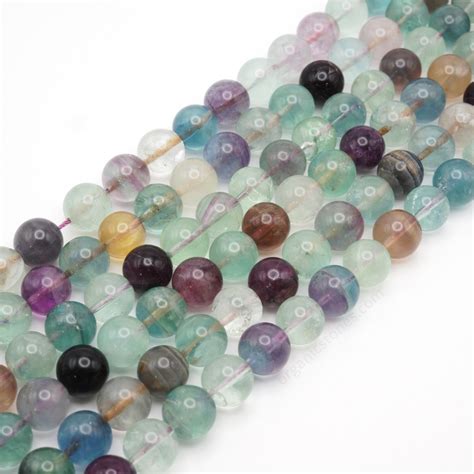 Fluorite Smooth Round Beads Strand Organic Stones