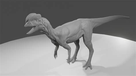 Artstation Dinosaur Dilophosaurus Base Mesh Game Assets