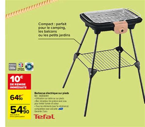 Promo Barbecue Lectrique Sur Pieds Tefal Chez Carrefour Icatalogue Fr