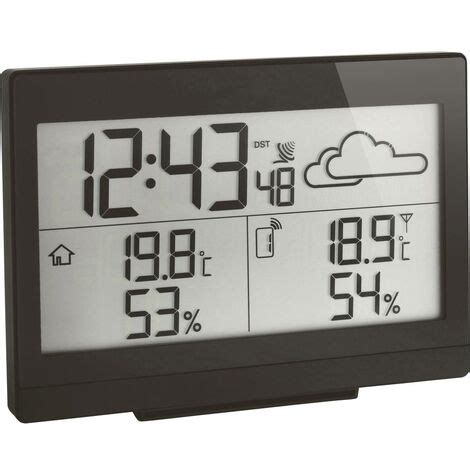 Stazione Meteo Digitale Senza Fili Tfa Dostmann Casa Nero