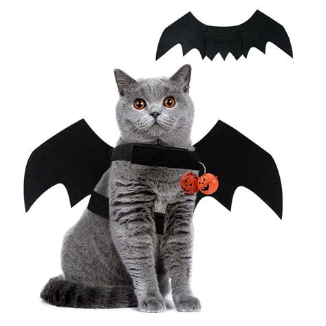 PWOPWOE Halloween Costume for Cat Dog, Dog Cat Halloween Costume Bat Wings Cosplay Costume for ...