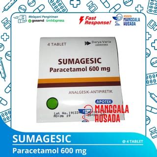 Jual SUMAGESIC PARACETAMOL 600 MG PER STRIP 4 TABLET Shopee Indonesia