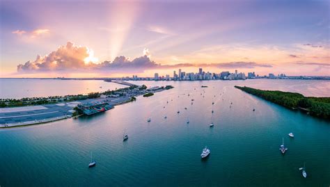 Sunset Over Miami Marine Stadium : r/aerialphotography