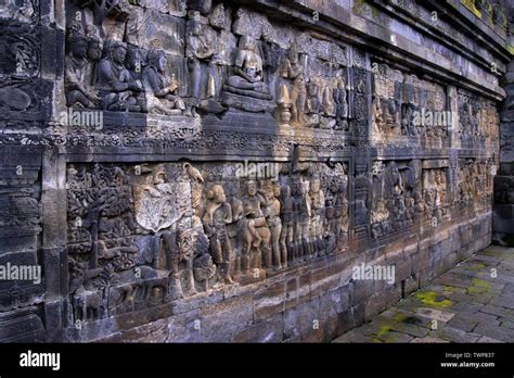 The Details Of Carved Wall In Borobudur Borobudur Is A 9th Century