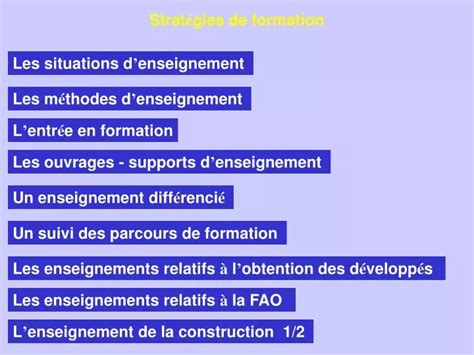 PPT Strat é gies de formation PowerPoint Presentation free download