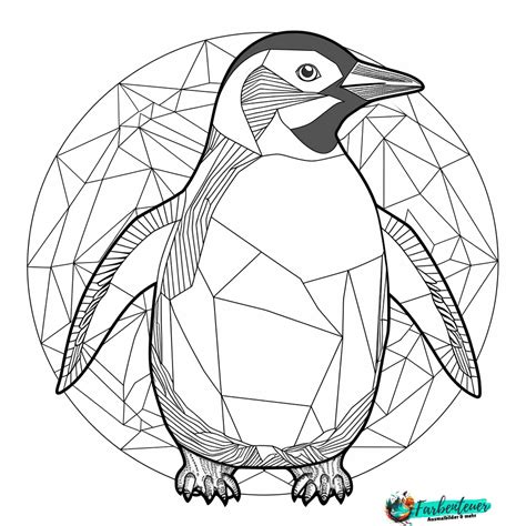 Ausmalbild Mandala Pinguin Entspannung und Kreativität für Kinder und