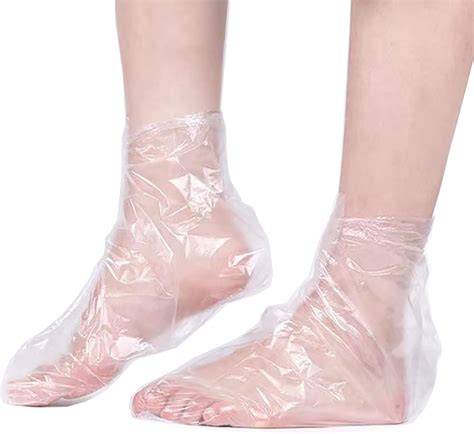 200PCS Clear Plastic Disposable Booties Paraffin Bath Liners For Foot