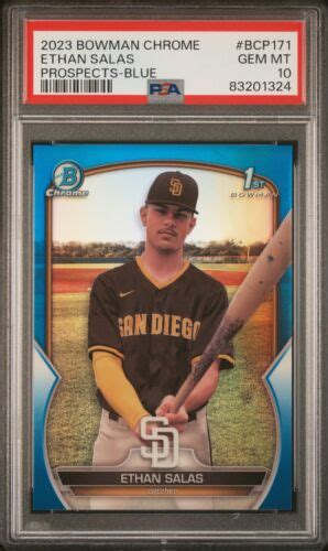 Psa Ethan Salas St Bowman Chrome Blue Refractor Rookie Rc