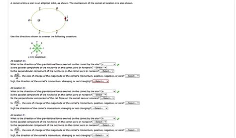 Solved Comet Orbits Elliptical Orbit Snow Momentum Comet Location 0150