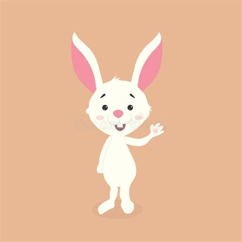 Happy Easter Bunny Vector Illustration Cute Rabbit Cartoon Character