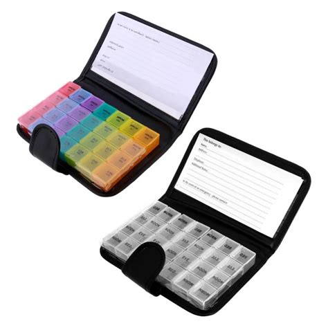 Portable 28 Grids Pill Box Tablet 7 Day Weekly Medicine Box Drug ...