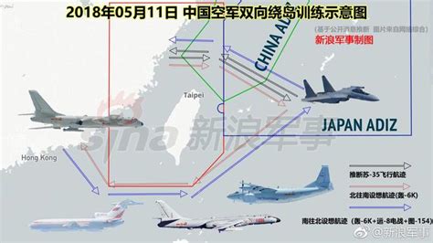 独家制图：解放军空军双向绕飞台湾巡航示意图