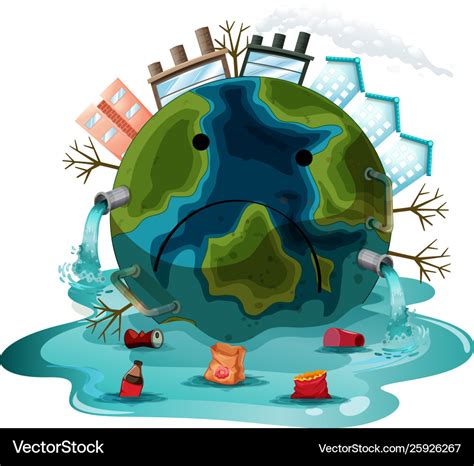 A polluted earth icon Royalty Free Vector Image