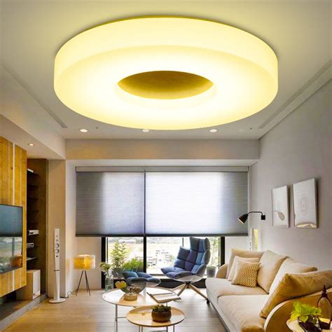 Dimmable Ultra Thin Round Wood Ceiling Light With Acrylic Shade Led