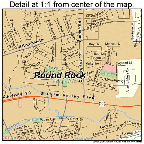 Round Rock Texas Map | Wells Printable Map