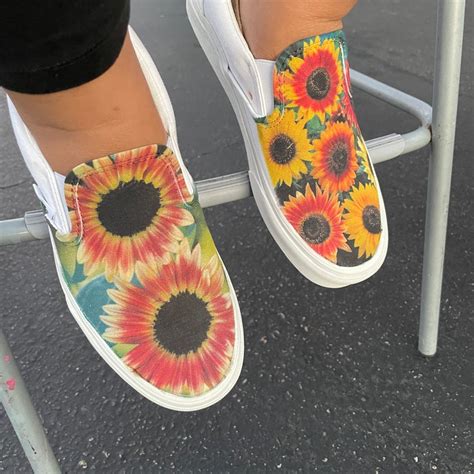 Sunflower Vans Slip On Shoes For Women Etsy