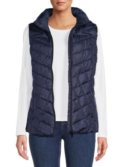 Big Chill Women S Chevron Quilted Down Blend Puffer Vest Walmart