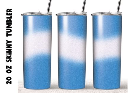 Glitter Blue 20oz Skinny Tumbler Wrap Graphic By Jaiprakana · Creative Fabrica